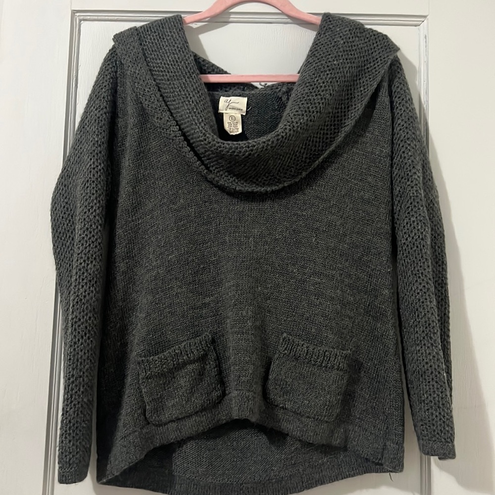 Cowl Neck Gray Sweater